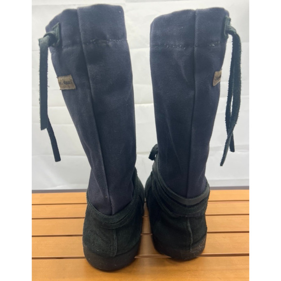 VTG Steger Mukluks Moosehide Canvas Outer Wool Liner Black Snow Winter Boot 9 - Picture 8 of 10